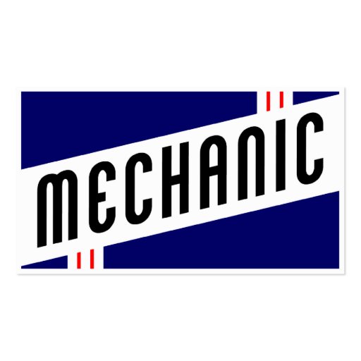 retro mechanic business card (front side)