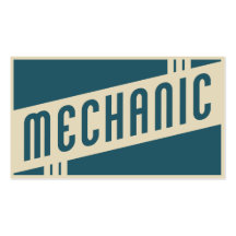 retro mechanic business cards