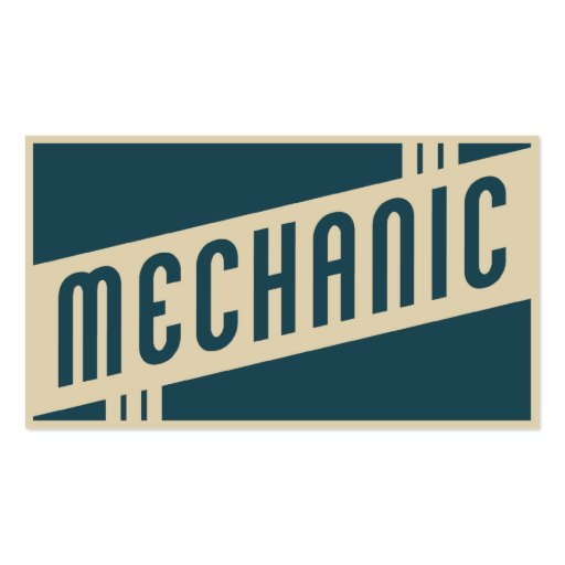 retro mechanic business cards (front side)