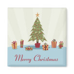 Retro merry christmas fridge magnet