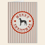 Retro Merry Christmas Greyhound Dog cards