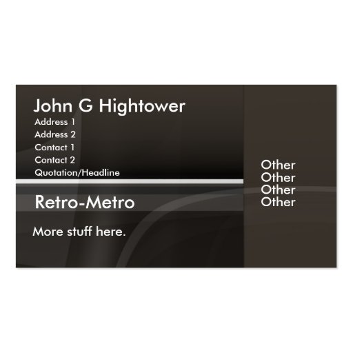 Retro Metro Collection Business Card (front side)