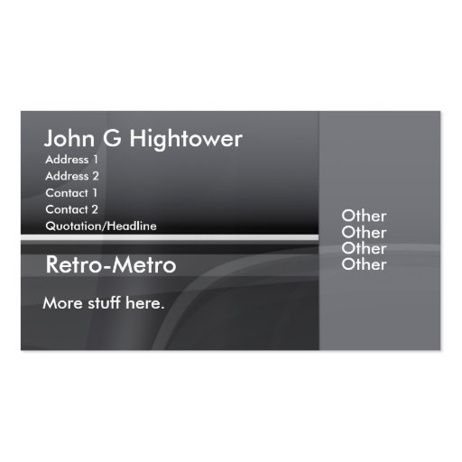 Retro Metro Collection Business Card Templates (front side)