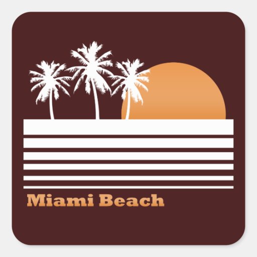 Retro Miami Beach Stickers Zazzle