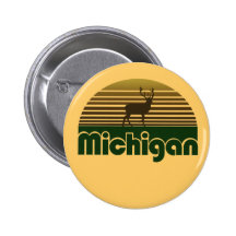 Retro Michigan Deer Pin