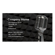 retro microphone business card template