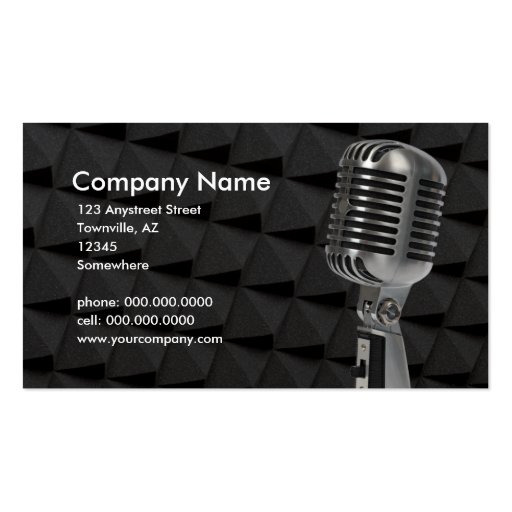 retro microphone business card template