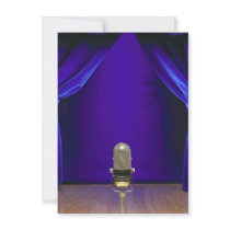 Retro Microphone On Stage Custom Invitations