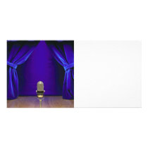 Retro Microphone On Stage Photo Card Template