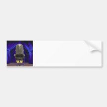 Retro Microphone & Stage Curtains Bumper Stickers