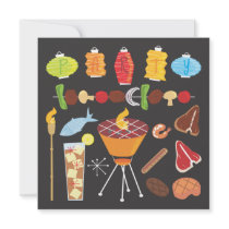 Retro Mid-Century Barbecue Party Invitation