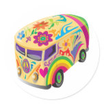 Retro Minvan Round Sticker