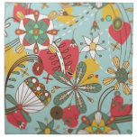 RETRO MIX FLOWERS HEARTS LOVE HIPPIE WALLPAPER TEM CLOTH NAPKINS