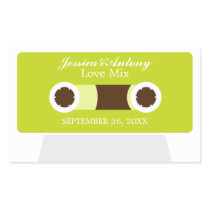 Retro Mixtape Wedding Favor Rectangle Sticker