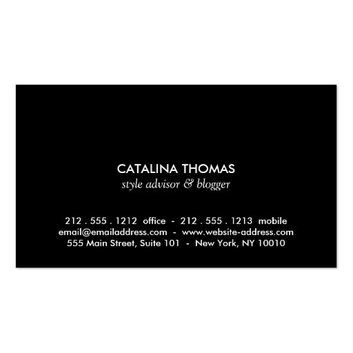 Retro Mod Black and White Pattern Business Cards (back side)
