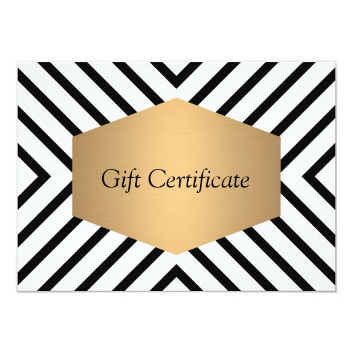 Retro Mod Black and White Pattern Gift Certificate Invites