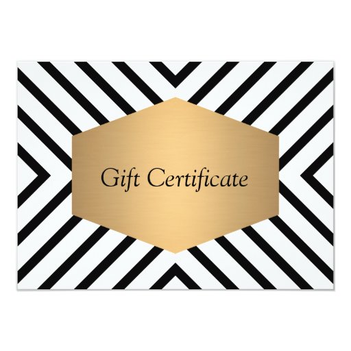 Retro Mod Black and White Pattern Gift Certificate Invites
