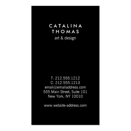 Retro Mod Bold Black and Gold Pattern Business Card Templates (back side)