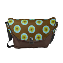 Retro Mod Floral on Brown Messenger Bags