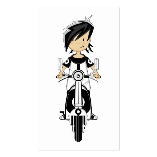 Retro Mod Girl on Scooter Bookmark Business Card (back side)