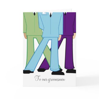 retro mod GROOMSMEN custom THANK YOU card card