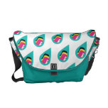 Retro Mod Lady Head Raindrops Peacock Bag messenger bags
