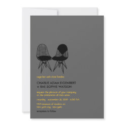 Retro Mod Perfect Chair Pair Eames Wedding Invite zazzle_invitation