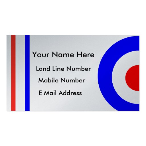 Retro Mod Scooter Personal Contact Card Business Card Template