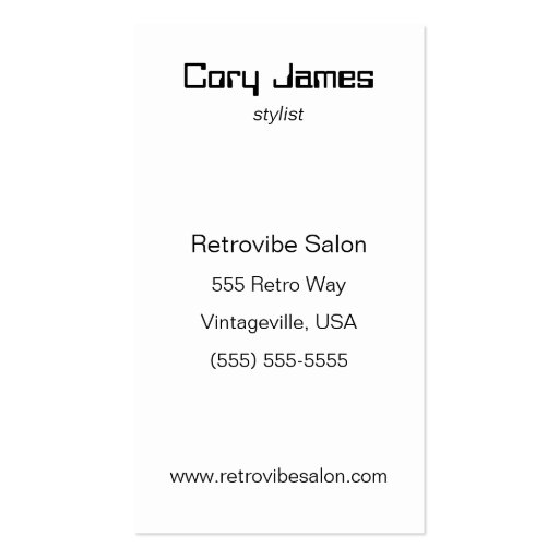 Retro Mod Vintage Dryer Hairstylist Business Card (back side)