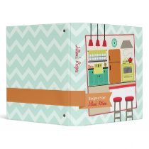 Retro Modern Colorful Kitchen Recipe Binder