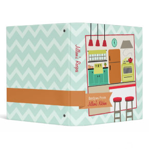 Retro Modern Colorful Kitchen Recipe Binder binder