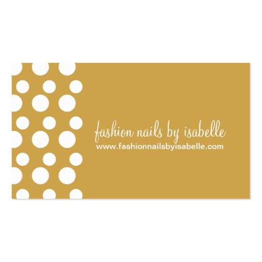 Retro Modern Dots (White & Gold) Business Cards (front side)
