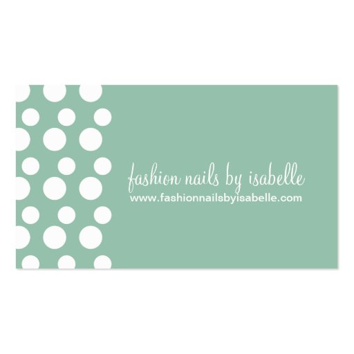 Retro Modern Dots (White & Jade) Business Cards (front side)