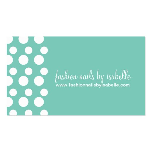 Retro Modern Dots (White & Mint) Business Cards (front side)