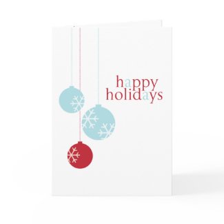 Retro Modern Holiday Ornaments Card card