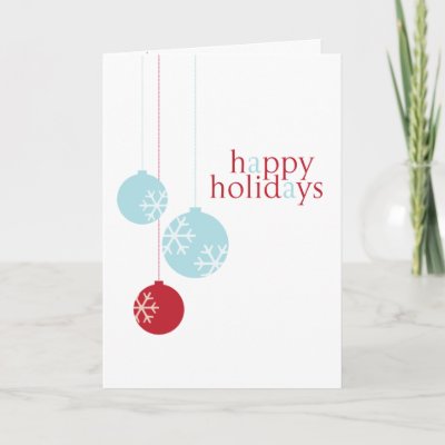 Retro Modern Holiday Ornaments Card