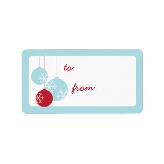 Retro Modern Holiday Ornaments Christmas Gift Tags label