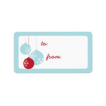 Retro Modern Holiday Ornaments Christmas Gift Tags Personalized Address Labels