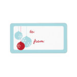 Retro Modern Holiday Ornaments Christmas Gift Tags Personalized Address Labels
