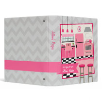 Retro Modern Pink Kitchen Recipe Binder