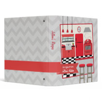 Retro Modern Red Kitchen Recipe Binder