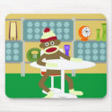 Retro Modern Sock Monkey mousepads