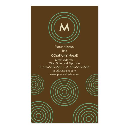 Retro Modern Spiral Business Card (front side)