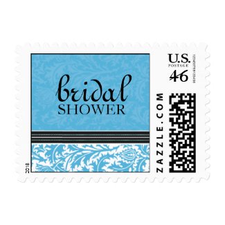 Retro Modern Thistle-Bridal Shower Small Postage stamp