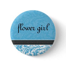 Retro Modern Thistle-Flower Girl Button