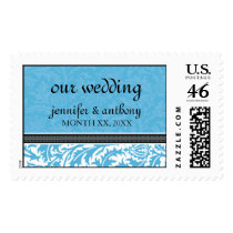 Retro Modern Thistle-Our Wedding-Large Postage postage