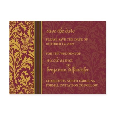 Retro Modern Thistle-Save The Date 2a Postcard