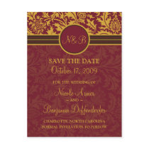 Retro Modern Thistle-Save The Date 5 postcards by twoheartsshoppe Retro Modern Thistle-Save The Date 5 postcards