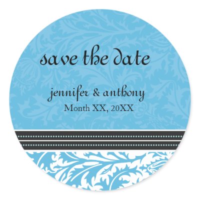 Retro Modern Thistle-Save The Date Sticker by twoheartsshoppe