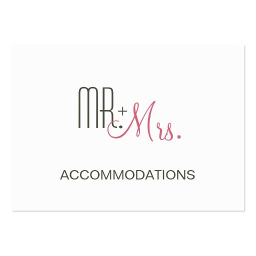 Retro Modern Wedding Accommodations Business Card Template